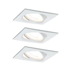 Inbouwarmatuur NOVA COIN LED hoekig, draaibaar, set van 3 IP23, wit mat  19,5W 460lm 2700K 100° 100° CRI >80