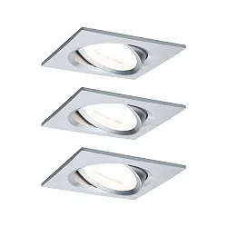 Inbouwarmatuur NOVA COIN LED hoekig, draaibaar, set van 3 IP23, aluminium  19,5W 460lm 2700K 100° 100° CRI >80