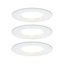 Inbouwarmatuur NOVA COIN LED rond, stijf, set van 3 IP44, wit mat  19,5W 460lm 2700K 100° 100° CRI >80