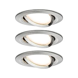Inbouwarmatuur NOVA PLUS COIN rond, draaibaar, set van 3 IP23, ijzer geborsteld dimbaar 3x6,8W 2.700K 38° 38°