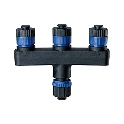 Verdeler PLUG&SHINE 3-voudig, waterdicht, zwart
