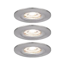 Inbouwarmatuur NOVA MINI LED stijf, set van 3 IP23, ijzer geborsteld  310lm 2700K 38° 38° CRI >80