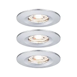 Inbouwarmatuur NOVA MINI LED stijf, set van 3 IP23, chroom  310lm 2700K 38° 38° CRI >80