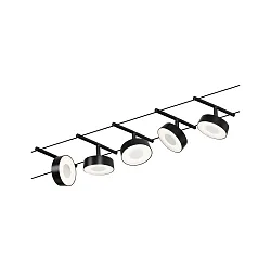 Touwsysteem LED WIRE SYSTEMS CORDUO CIRCLE rond, set van 5, schakelbaar IP20, chroom, zwart mat 
