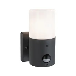 outdoor wall luminaire TUBS cylindrical, switchable E27 IP44, grey, matt