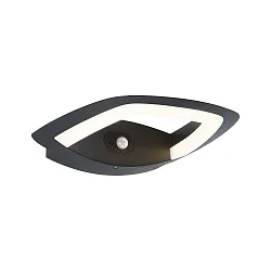 Wandarmatuur voor buitenshuis ANELA PIR met sensor, zeeluchtbestendig IP44, antraciet 