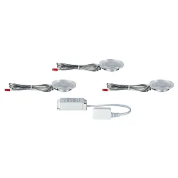 Meubelarmatuur WHIRL MINI LED rond, set van 3, gesatineerd 