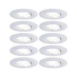 Set of 10 Outdoor LED Recessed spot CALLA IP65 DIM, swivelling, 230V, each 6.5W 4000K 560lm 100°, dimmable, white matt