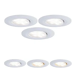 Plafondinbouwarmatuur CALLA IP65 draaibaar, CCT Switch, set van 3 IP65, wit mat 