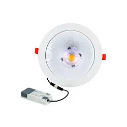Downlight GLAN XS Ø 175MM Plug&Play stijf, CCT Switch, UGR < 19, multipower IP20, wit 