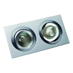 Inbouwarmatuur MELIMAR 2-voudig, hoekig IP20, aluminium glanzend