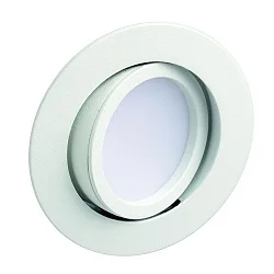 Inbouwarmatuur SANYA AC LED rond, draaibaar IP40, gesatineerd, wit mat  6W 500lm 2700K 80° 80° CRI 80-89