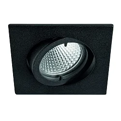 Downlight QUADRO hoekig, draaibaar IP20, gepoedercoat, zwart mat