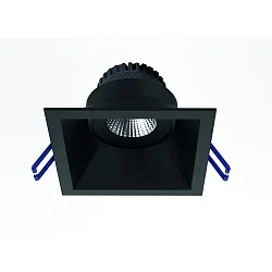 Inbouwarmatuur TOM SQUARE(EMPTY CASE FOR LED MODULE Ø5CM) hoekig, draaibaar, zonder contactdoos IP20, zwart mat dimbaar