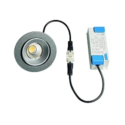 Downlight GAIL Plug&Play rond, draaibaar IP65, gepoedercoat, zilver dimbaar