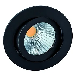 LED Recessed spot, 7W, 40°, 2300-3000K, 350mA, CRI90, IP20, without converter, with disc, black