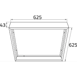 Opbouwframe 625X625MM (PBZ001-PBZ005) vierkant, wit