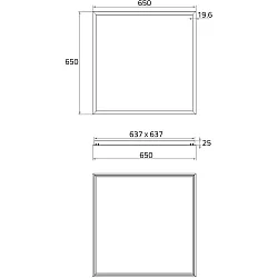 Inbouwframe 637X637MM (PBZ001-PBZ005) vierkant, wit