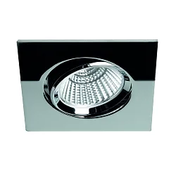 ceiling recessed luminaire BAN COB swivelling, square, current constant IP40, chrome dimmable