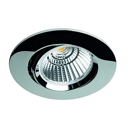 Inbouwarmatuur BAN COB rond, draaibaar, constante stroom IP40, chroom dimbaar 7W 620lm 2700K 40° CRI 90-100