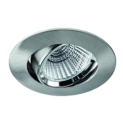 Inbouwarmatuur BAN COB rond, draaibaar, constante stroom IP40, ijzer geborsteld dimbaar 7W 640lm 3000K 40° CRI 90-100