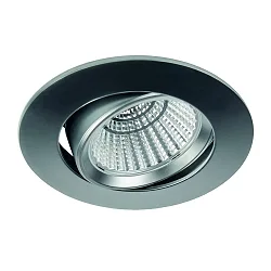 Inbouwarmatuur BAN COB rond, draaibaar, constante stroom IP40, chroom mat dimbaar 7W 620lm 2700K 40° CRI 90-100