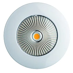 ceiling recessed luminaire CALINA COB round, rigid IP54, transparent, white, lacquered