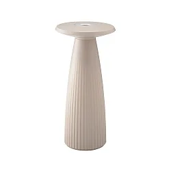 battery table lamp NUFLAIR CCT Switch, with touch dimmer, perforated IP54, dune beige dimmable