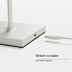 battery table lamp NUINDIE MINI USB-C IP54, snow white dimmable