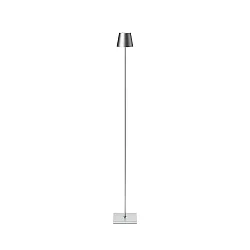 battery floor lamp NUINDIE USB-C up / down, with USB connection, CCT Switch, with touch dimmer IP54, silver dimmable