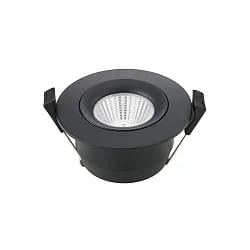 recessed luminaire ARGENT swivelling IP54, black dimmable 8W 580lm 3000K 36°