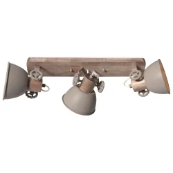 Plafondarmatuur GEARWOOD 3-vlams E27 IP20, taupe dimbaar