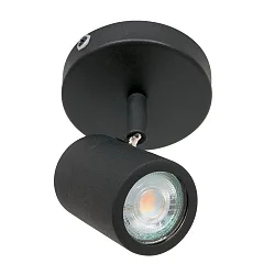 Badkamerarmatuur UPROUND 1-vlams, cilindrisch, Dim-To-Warm, instelbaar GU10 IP44, zwart mat dimbaar