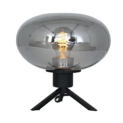 table lamp REFLEXION - Ø 22CM 1 flame, flat, with switch, with plug E27 IP20, black matt 