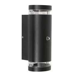 Steinhauer Outdoor wall luminaire, LED, 2 flames, 4W, 2700K, IP54, black