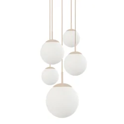 pendant luminaire BOLLIQUE 5 flames E27 IP20, creme dimmable