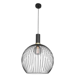 Pendelarmatuur AUREOLE Ø 42CM 1-vlams, groot, rond E27 IP20, zwart mat dimbaar