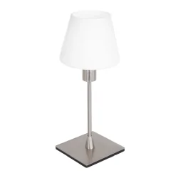 table lamp ANCILLA 1 flame, long, with switching function, conical E14 IP20, steel brushed dimmable