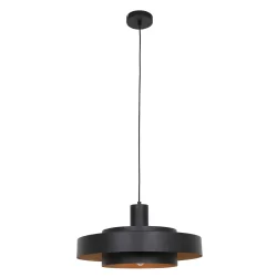 Pendelarmatuur FLINTER 1-vlams, cilindrisch, direct / indirect E27 IP20, zwart mat dimbaar