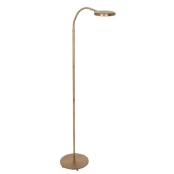 Staande lamp PLATU met flexibele arm, met aanraakdimmer IP20, brons dimbaar