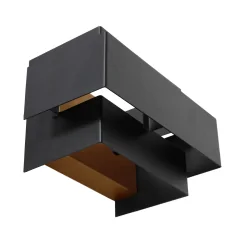 Wandarmatuur MURO 2-voudig, hoekig, direct / indirect G9 IP20, zwart mat dimbaar