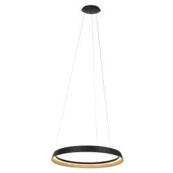 Pendelarmatuur RINGLUX IP20, zwart dimbaar