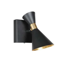 Wandarmatuur PRETO 1-vlams GU10 IP20, zwart dimbaar