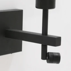 Wandarmatuur STANG 2-vlams E27 IP20, zwart dimbaar