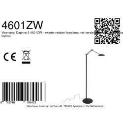 Staande lamp DAPHNE 2 1-vlams IP20, zwart dimbaar