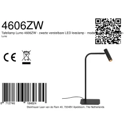 Tafelarmatuur LUMO 1-vlams IP20, zwart dimbaar