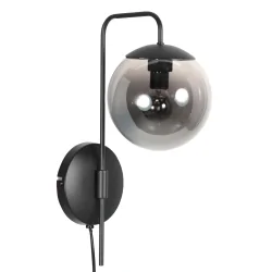 Wandarmatuur BOLLIQUE 1-vlams E14 IP20, zwart dimbaar