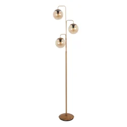 Staande lamp BOLLIQUE 3-vlams E14 IP20, brons dimbaar