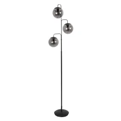 Staande lamp BOLLIQUE 3-vlams E14 IP20, zwart dimbaar