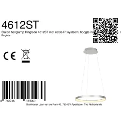Pendelarmatuur RINGLEDE 1-vlams IP20, staal dimbaar